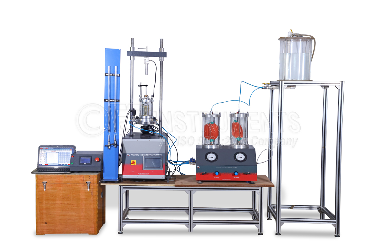 DIGITAL TRIAXIAL SHEAR TEST APPARATUS - FOR CD UU CU TEST WITH DEDICATED PC SOFTWARE